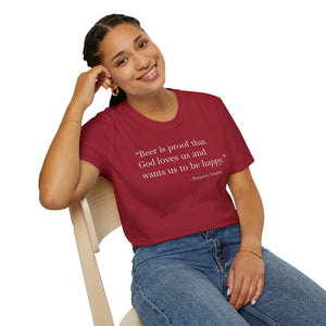 Beer Is Proof - Currently Drinking Unisex Softstyle T-Shirt