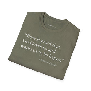 Beer Is Proof - Currently Drinking Unisex Softstyle T-Shirt