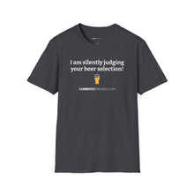 Load image into Gallery viewer, Judging Your Beer - Currently Drinking Unisex Softstyle T-Shirt - Creative Media Commerce
