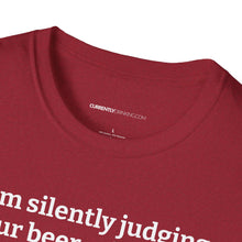Load image into Gallery viewer, Judging Your Beer - Currently Drinking Unisex Softstyle T-Shirt - Creative Media Commerce