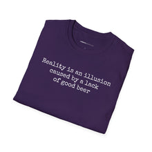 Load image into Gallery viewer, Reality Is An Illusion - Currently Drinking Unisex Softstyle T-Shirt - Creative Media Commerce