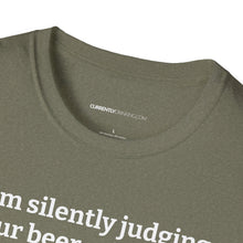 Load image into Gallery viewer, Judging Your Beer - Currently Drinking Unisex Softstyle T-Shirt - Creative Media Commerce