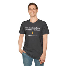 Load image into Gallery viewer, Judging Your Beer - Currently Drinking Unisex Softstyle T-Shirt - Creative Media Commerce