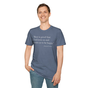 Beer Is Proof - Currently Drinking Unisex Softstyle T-Shirt