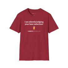 Load image into Gallery viewer, Judging Your Beer - Currently Drinking Unisex Softstyle T-Shirt - Creative Media Commerce