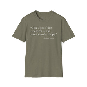 Beer Is Proof - Currently Drinking Unisex Softstyle T-Shirt