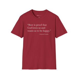 Beer Is Proof - Currently Drinking Unisex Softstyle T-Shirt