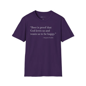 Beer Is Proof - Currently Drinking Unisex Softstyle T-Shirt