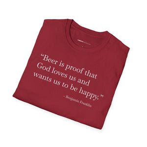 Beer Is Proof - Currently Drinking Unisex Softstyle T-Shirt
