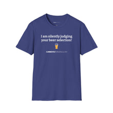 Load image into Gallery viewer, Judging Your Beer - Currently Drinking Unisex Softstyle T-Shirt - Creative Media Commerce