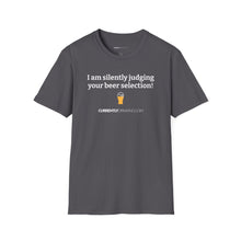 Load image into Gallery viewer, Judging Your Beer - Currently Drinking Unisex Softstyle T-Shirt - Creative Media Commerce