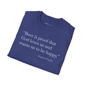 Beer Is Proof - Currently Drinking Unisex Softstyle T-Shirt