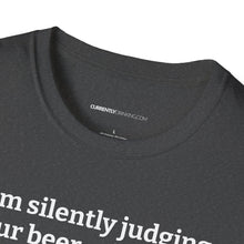 Load image into Gallery viewer, Judging Your Beer - Currently Drinking Unisex Softstyle T-Shirt - Creative Media Commerce