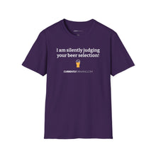 Load image into Gallery viewer, Judging Your Beer - Currently Drinking Unisex Softstyle T-Shirt - Creative Media Commerce
