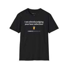 Load image into Gallery viewer, Judging Your Beer - Currently Drinking Unisex Softstyle T-Shirt - Creative Media Commerce
