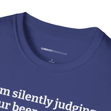 Load image into Gallery viewer, Judging Your Beer - Currently Drinking Unisex Softstyle T-Shirt - Creative Media Commerce