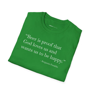 Beer Is Proof - Currently Drinking Unisex Softstyle T-Shirt