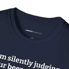 Load image into Gallery viewer, Judging Your Beer - Currently Drinking Unisex Softstyle T-Shirt - Creative Media Commerce