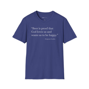 Beer Is Proof - Currently Drinking Unisex Softstyle T-Shirt