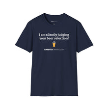 Load image into Gallery viewer, Judging Your Beer - Currently Drinking Unisex Softstyle T-Shirt - Creative Media Commerce