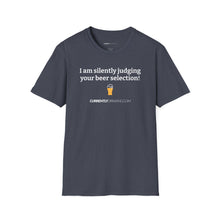 Load image into Gallery viewer, Judging Your Beer - Currently Drinking Unisex Softstyle T-Shirt - Creative Media Commerce