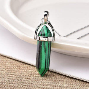 1PC Natural Crystal Rose Quartz Crystal Point Pendant Mineral Jewelry Couple DIY Lovers Gifts For Men Women Jewelry Necklace - Creative Media Commerce