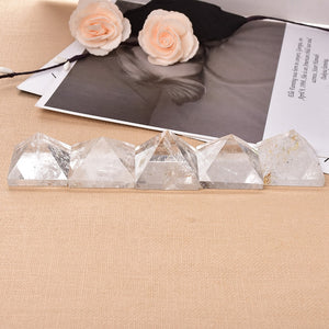 Natural Crystal Clear Quartz Pyramid Quartz Healing Stone Chakra Reiki Crystal Point Tower Home Decor Meditation Ore Mineral - Creative Media Commerce