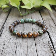 Load image into Gallery viewer, 8mm Natural Stone Beads,African Turquoise,Bronzite,Awaken,JapaMala Sets,Spiritual Jewelry,Meditation,Inspirational,108 Mala Bead - Creative Media Commerce