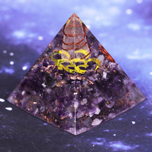 Load image into Gallery viewer, Orgonite Pyramid Amethyst Yoga Energy Ornaments Pyramid Resin Craft Meditation Healing Generator Jewelry - Creative Media Commerce