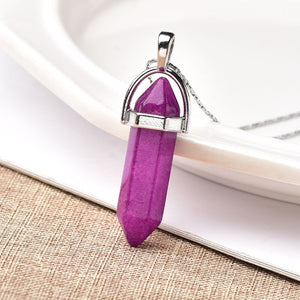 1PC Natural Crystal Rose Quartz Crystal Point Pendant Mineral Jewelry Couple DIY Lovers Gifts For Men Women Jewelry Necklace - Creative Media Commerce