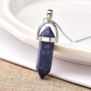 1PC Natural Crystal Rose Quartz Crystal Point Pendant Mineral Jewelry Couple DIY Lovers Gifts For Men Women Jewelry Necklace - Creative Media Commerce