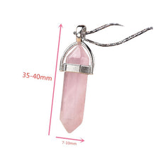 Load image into Gallery viewer, 1PC Natural Crystal Rose Quartz Crystal Point Pendant Mineral Jewelry Couple DIY Lovers Gifts For Men Women Jewelry Necklace - Creative Media Commerce