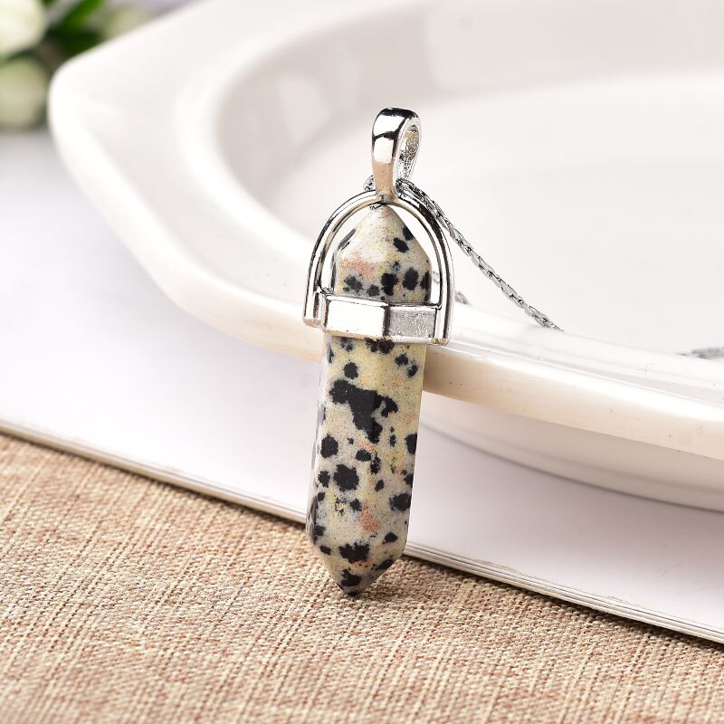 1PC Natural Crystal Rose Quartz Crystal Point Pendant Mineral Jewelry Couple DIY Lovers Gifts For Men Women Jewelry Necklace - Creative Media Commerce