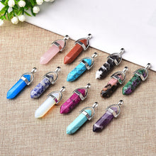 Load image into Gallery viewer, 1PC Natural Crystal Rose Quartz Crystal Point Pendant Mineral Jewelry Couple DIY Lovers Gifts For Men Women Jewelry Necklace - Creative Media Commerce
