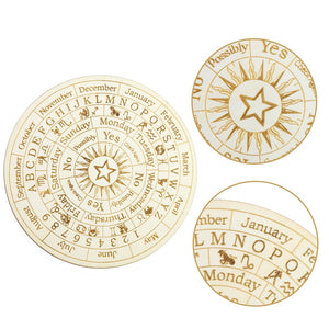 Wooden Twelve Constellation Divination Pendulum Board Sign Home Decor Star Sun Moon Altar Message Board Meditation Coaster Craft - Creative Media Commerce