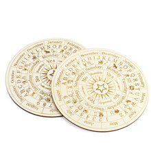 Load image into Gallery viewer, Wooden Twelve Constellation Divination Pendulum Board Sign Home Decor Star Sun Moon Altar Message Board Meditation Coaster Craft - Creative Media Commerce