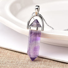 Load image into Gallery viewer, 1PC Natural Crystal Rose Quartz Crystal Point Pendant Mineral Jewelry Couple DIY Lovers Gifts For Men Women Jewelry Necklace - Creative Media Commerce