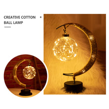Load image into Gallery viewer, USB LED Moon Sepak Takraw Lamp Line Rattan Handmade Hemp Rope Wrought Iron Night Light Home Decoration Sleeping Lantern Light - Creative Media Commerce