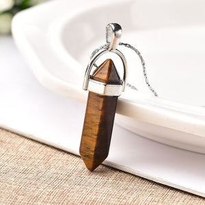 1PC Natural Crystal Rose Quartz Crystal Point Pendant Mineral Jewelry Couple DIY Lovers Gifts For Men Women Jewelry Necklace - Creative Media Commerce