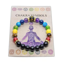 Load image into Gallery viewer, 7 Chakra Bracelet with Meaning Cardfor Men Women Natural Crystal Healing Anxiety Jewellery Mandala Yoga Meditation Bracelet Gift - Creative Media Commerce