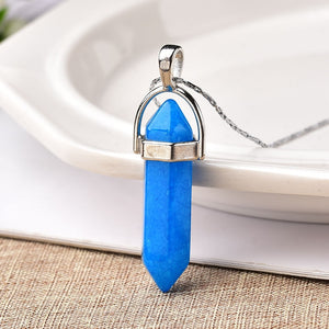 1PC Natural Crystal Rose Quartz Crystal Point Pendant Mineral Jewelry Couple DIY Lovers Gifts For Men Women Jewelry Necklace - Creative Media Commerce