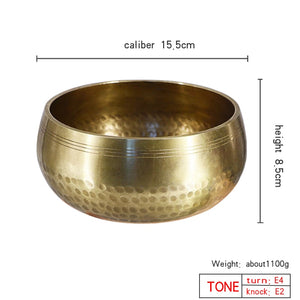 Nepal handmade Tibet Buddha sound bowl Yoga Meditation Chanting Bowl Brass Chime Handicraft music therapy Tibetan Singing Bowl - Creative Media Commerce