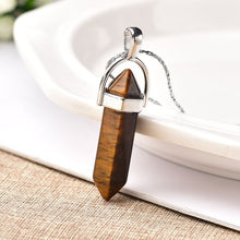 Load image into Gallery viewer, 1PC Natural Crystal Rose Quartz Crystal Point Pendant Mineral Jewelry Couple DIY Lovers Gifts For Men Women Jewelry Necklace - Creative Media Commerce