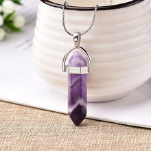 Load image into Gallery viewer, 1PC Natural Crystal Rose Quartz Crystal Point Pendant Mineral Jewelry Couple DIY Lovers Gifts For Men Women Jewelry Necklace - Creative Media Commerce