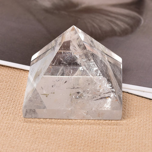 Natural Crystal Clear Quartz Pyramid Quartz Healing Stone Chakra Reiki Crystal Point Tower Home Decor Meditation Ore Mineral - Creative Media Commerce