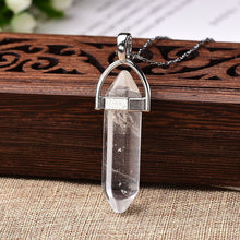 Load image into Gallery viewer, 1PC Natural Crystal Rose Quartz Crystal Point Pendant Mineral Jewelry Couple DIY Lovers Gifts For Men Women Jewelry Necklace - Creative Media Commerce
