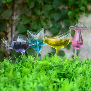 Houseplant Automatic Self Watering Glass Bird Watering Cans Flowers Plant Decorative Clear Glass Watering Device 12 Shapes - Creative Media Commerce