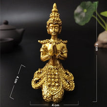 Load image into Gallery viewer, Golden Meditation Buddha Statue Thailand Buddha Sculptures Figurines Resin Crafts Ornament For Home Garden Flowerpot Decoration - Creative Media Commerce