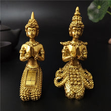 Load image into Gallery viewer, Golden Meditation Buddha Statue Thailand Buddha Sculptures Figurines Resin Crafts Ornament For Home Garden Flowerpot Decoration - Creative Media Commerce