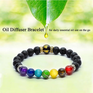 7 Chakra Bracelet with Meaning Cardfor Men Women Natural Crystal Healing Anxiety Jewellery Mandala Yoga Meditation Bracelet Gift - Creative Media Commerce